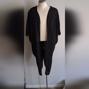 New Seven7 Black Open-Front Women's Tunic